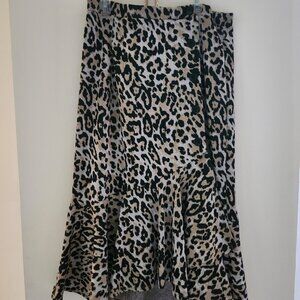 Animal Print Midi Length Skirt